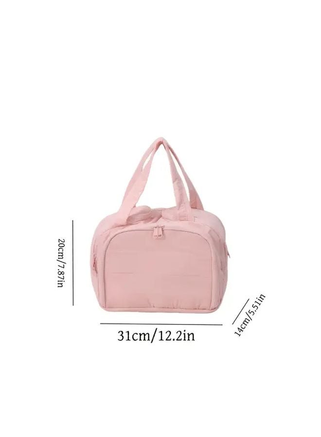 Black Travel Toiletry Bag Polyester Cosmetic Organizer Zippered Foldable Lightweight Machine Washable - Image 4
